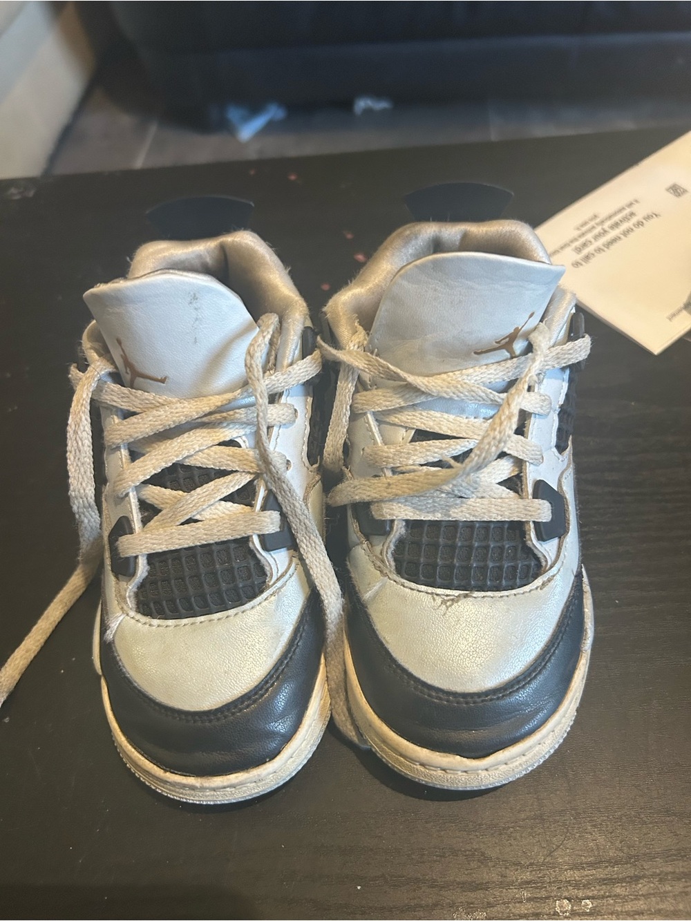Jordan Kids White and Black Low-Top Sneakers
